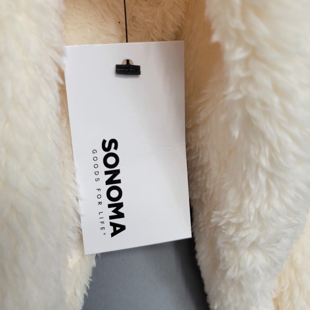 New Sonoma Sherpa Cozy Soft Sweater Womens XXL Faux Fur Fleece Zip Ivory - Picture 4 of 14